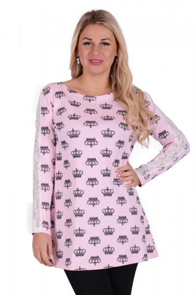 Купить Туника Т 129/1 (короны на розовом) на Неженке