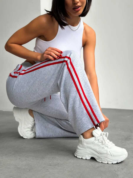 Купить Брюки женские Ш 139-П (серый меланж+красный) на Неженке