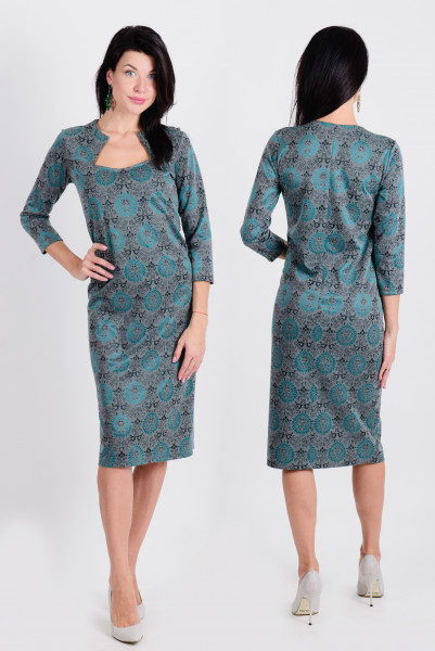 Купить Платье П 625 (принт зеленый) на Неженке